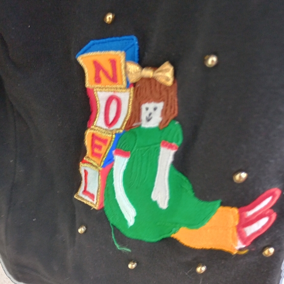 Chaus Women Holiday Shirt Christmas Ugly Party Vintage Retro Winter Long Sleeve - Picture 3 of 15